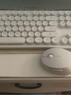 White Wireless Keyboard and Mouse Set
